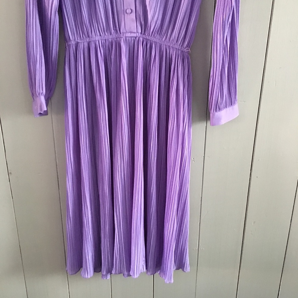 Vtg 70’s P.C.F Hal Ferman Long Sleeve Blouson Purple Maxi Dress - Picture 3 of 6